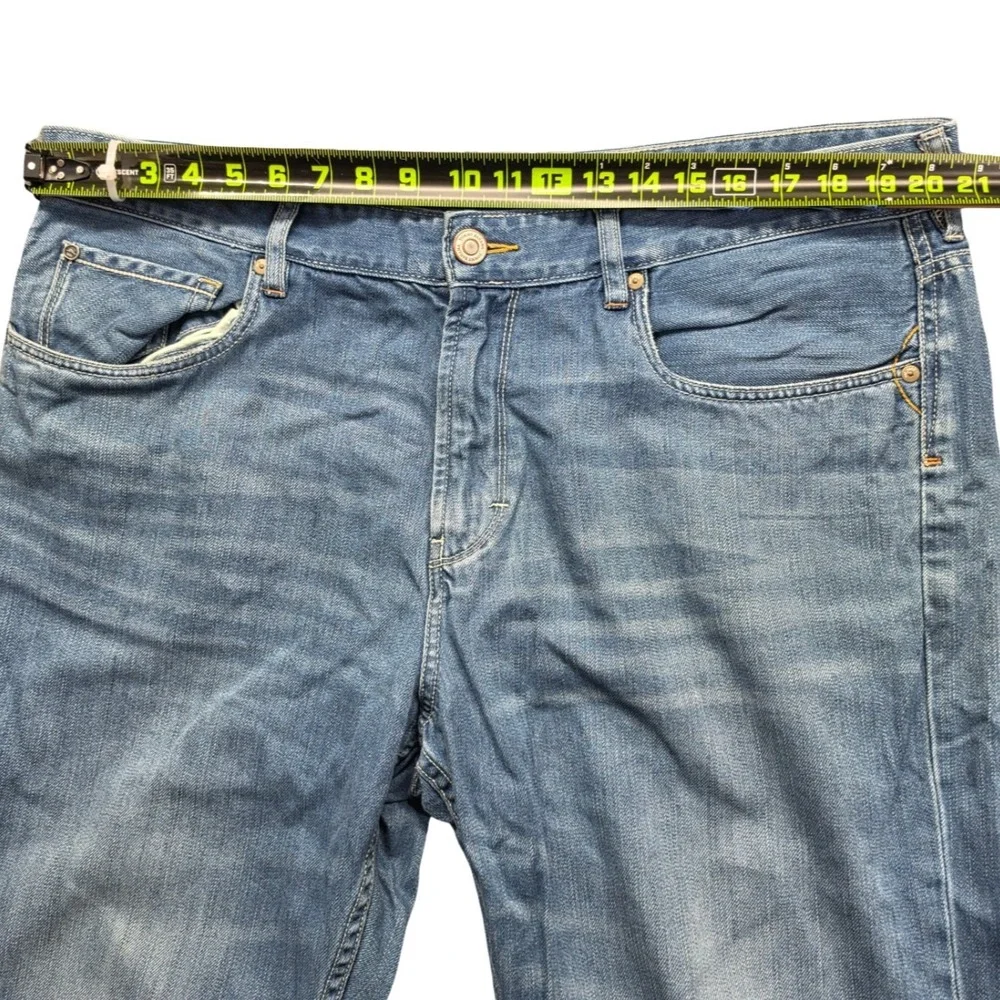 Tommy Bahama Men 42x30 Standard Fit Straight Jeans Blue Denim Tencel Marlin Logo